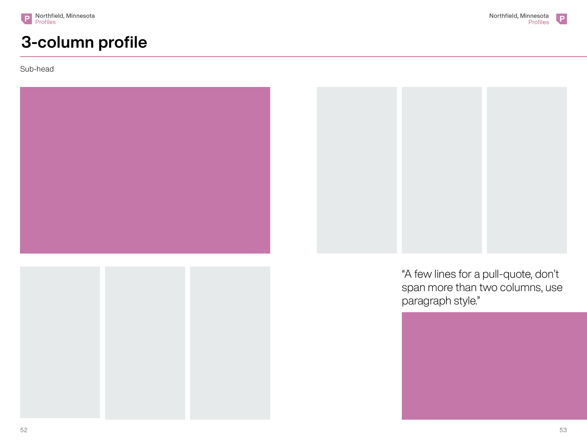 mockup showing how content can be laid out within the grid