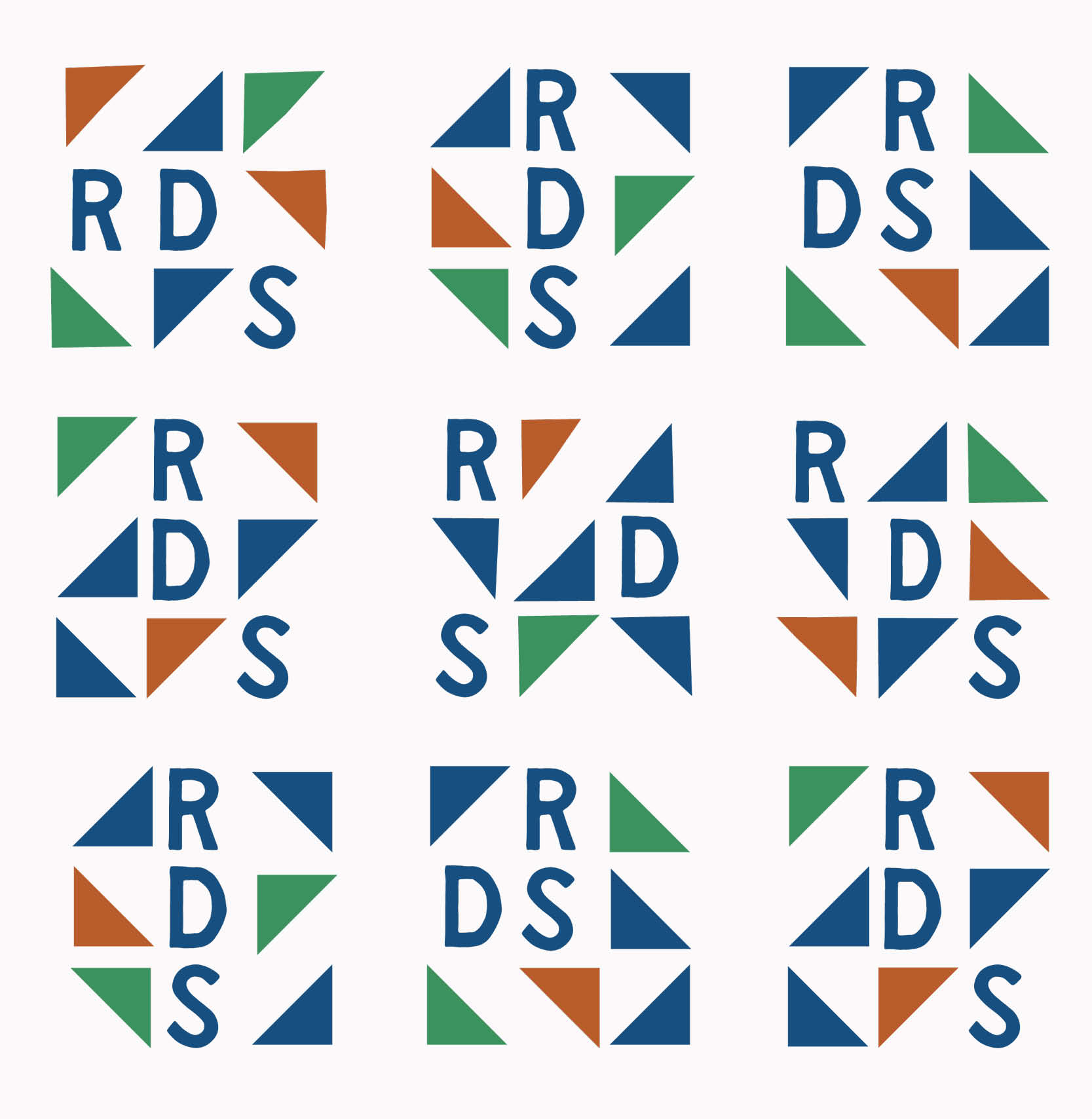 3 by 3 grid of Rural Design Studio dynamic brandmark