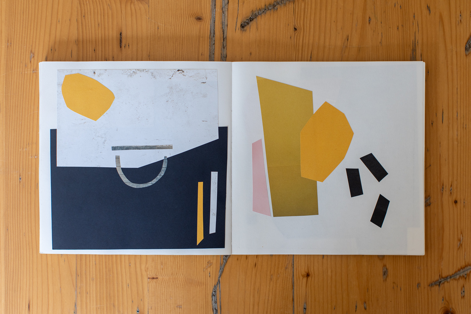 collage in sketchbook