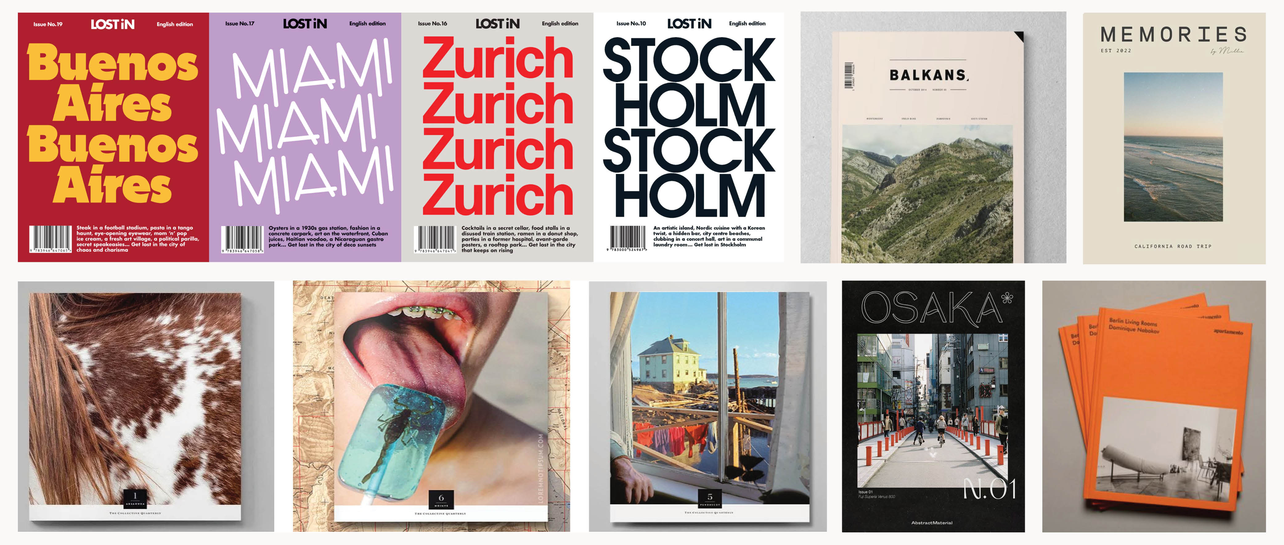 Moodboard of several magazines