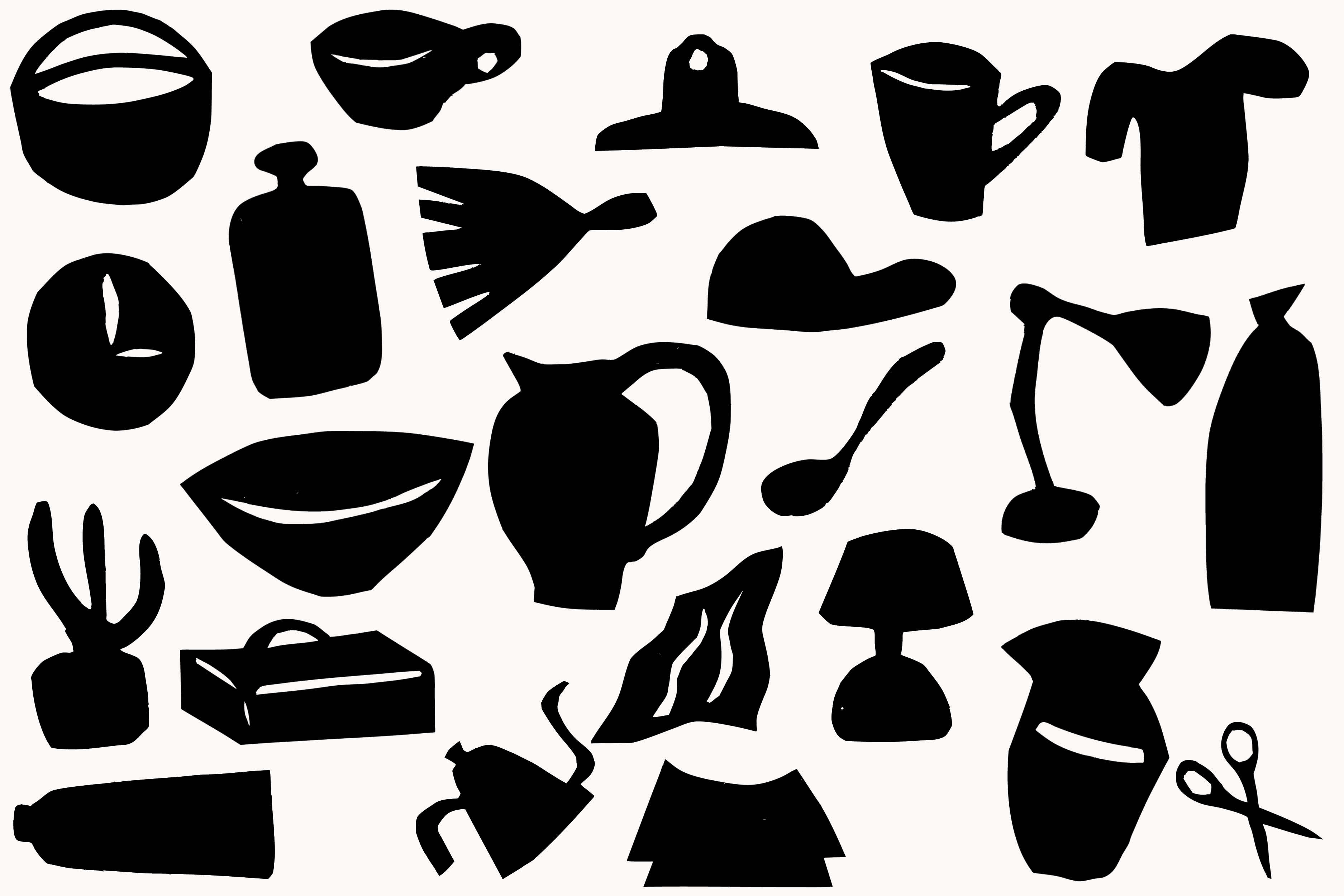 black objects of household goods
