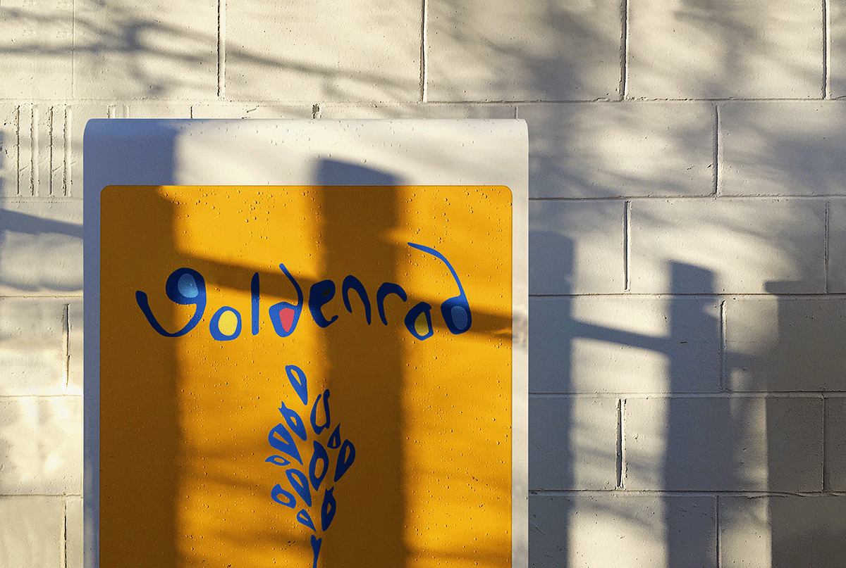 Goldenrod sandwich board